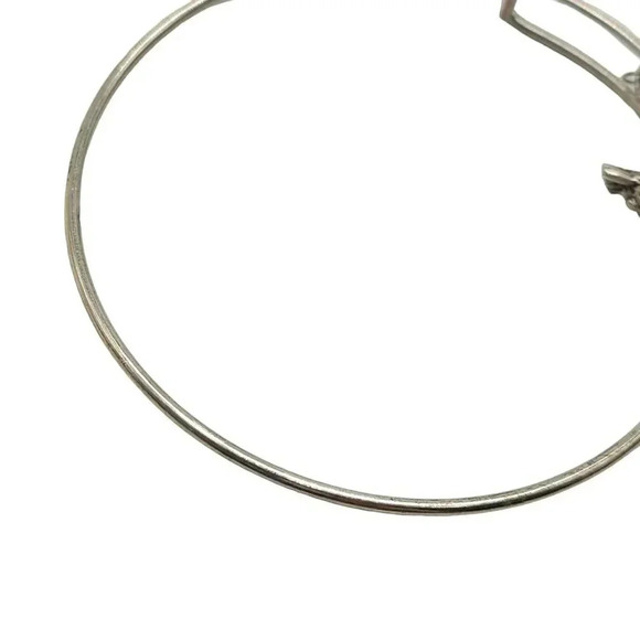 Multicolor Glass Beads Hummingbird Charm Bangle Bracelet Silver Tone Vintage - Picture 4 of 5